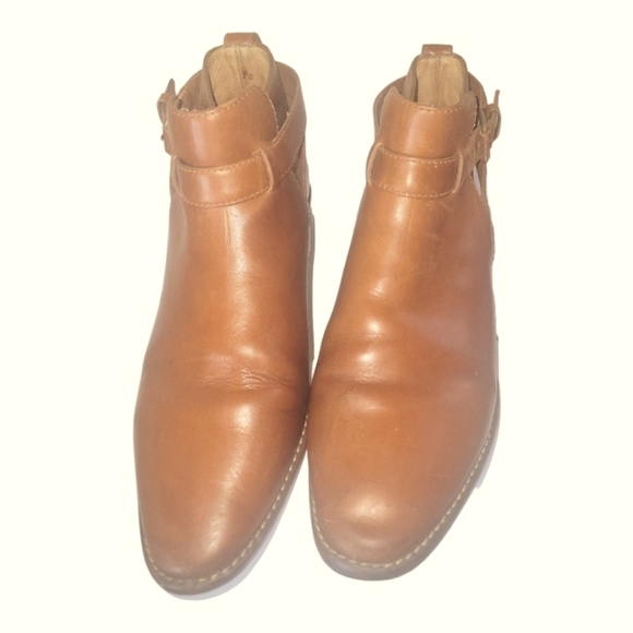 Madewell Hollis Brown English Leather Ankle Strap Buckle Detail Bootie Sz 8 1/2 - Picture 4 of 10
